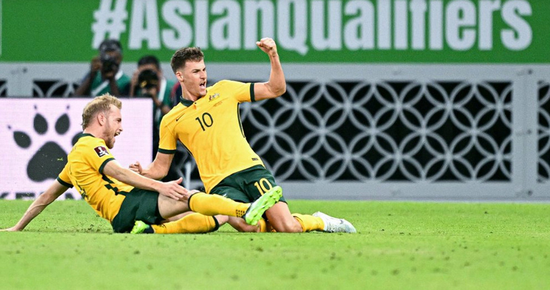 Vượt qua Peru, Australia giành vé dự World Cup 2022. Ảnh: AFP