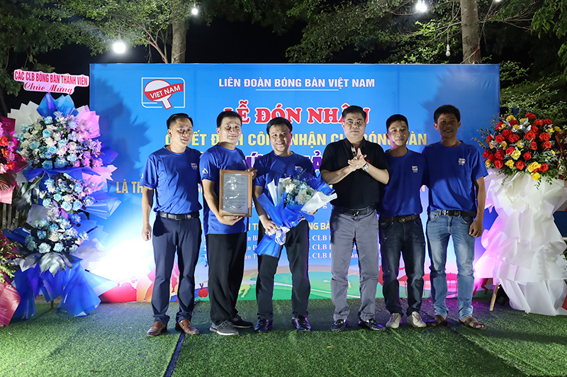 CLB bóng bàn Tâm Đức Quảng Bình được công nhận trực thuộc Liên đoàn Bóng bàn Việt Nam