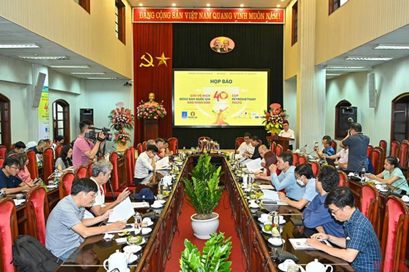 Lễ công bố Giải vô địch bóng bàn Quốc gia Báo Nhân dân lần thứ 40 năm 2022. (Ảnh: BTC)