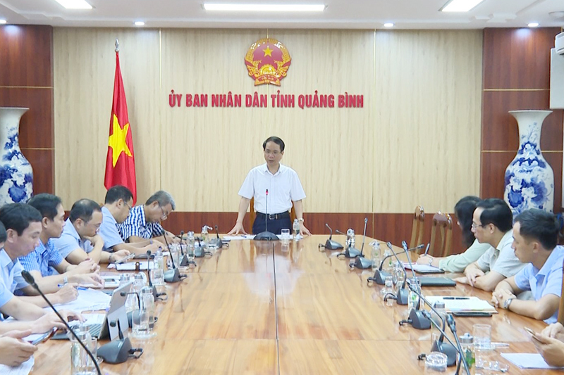 Đồng chí Phó Chủ tịch UBND tỉnh Phan Mạnh Hùng phát biểu kết luận tại cuộc làm việc