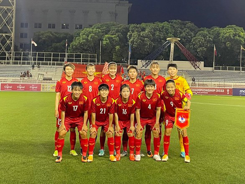 Đội hình ra sân của tuyển nữ Việt Nam trước Myanmar. (Ảnh: VFF)