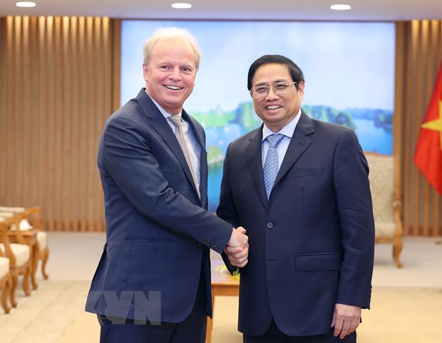 Thủ tướng Phạm Minh Chính tiếp ông Axel van Trotsenburg, Tổng Giám đốc điều hành Ngân hàng Thế giới. (Ảnh: Dương Giang/TTXVN)