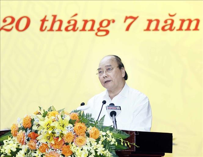 Chủ tịch nước Nguyễn Xuân Phúc phát biểu chỉ đạo. Ảnh: Thống Nhất/TTXVN