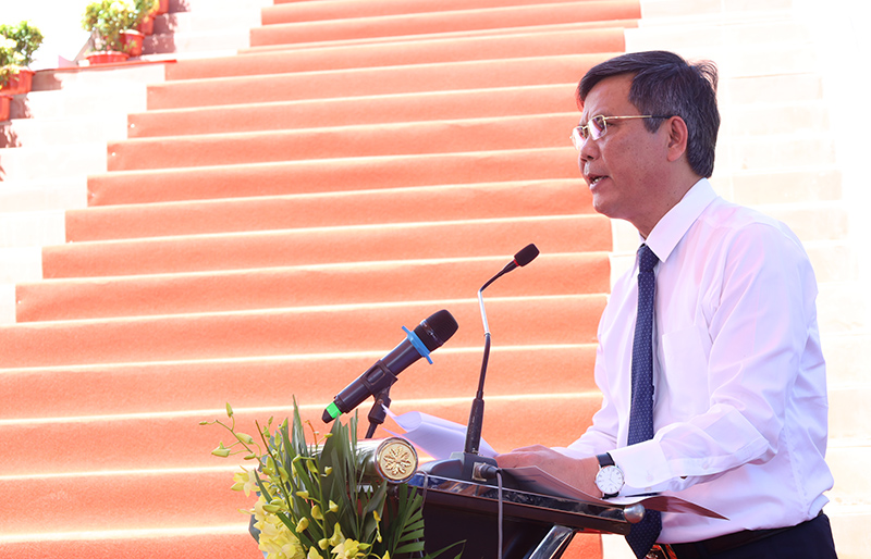 Đồng chí Chủ tịch UBND tỉnh Trần Thắng phát biểu tại buổi lễ.