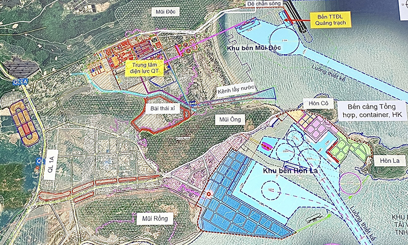  Bản đồ định hướng quy hoạch cảng biển Quảng Bình-Khu bến Hòn La, Mũi Độc.