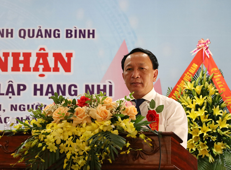Đồng chí chí Phó Bí thư Thường trực Tỉnh ủy Trần Hải Châu phát biểu tại buổi lễ.