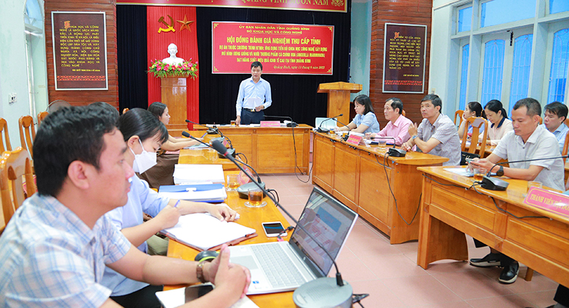 Đồng chí Nguyễn Chí Thắng, Giám đốc Sở KH-CN kết luận tại buổi nghiệm thu.