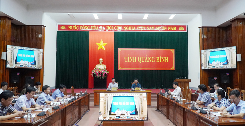 Toàn cảnh hội nghị tại điểm cầu tỉnh Quảng Bình.