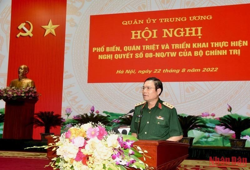 Thượng tướng Nguyễn Tân Cương giới thiệu nội dung cơ bản của Nghị quyết 08.
