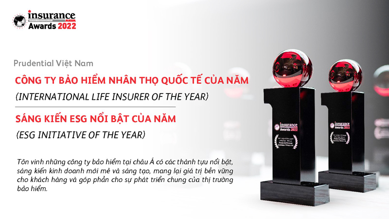 Prudential Việt Nam giành giải thưởng kép tại Insurance Asia Awards 2022