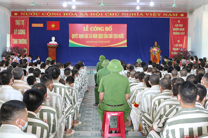 Đợt này, Trại giam Đồng Sơn có 15 phạm nhân cải tạo tốt được đặc xá tha tù trước thời hạn. 