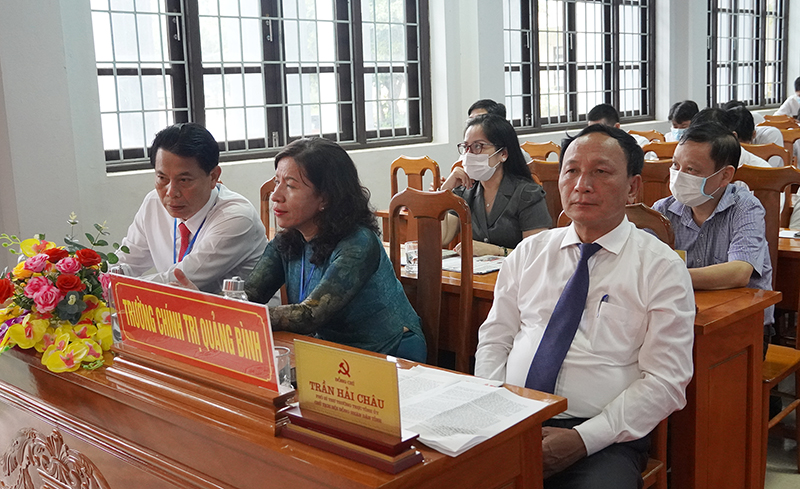 Các đại biểu tham dự tại điểm cầu Trường Chính trị tỉnh Quảng Bình.