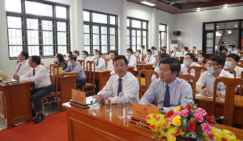Các đại biểu tham dự tại điểm cầu Trường Chính trị tỉnh Quảng Bình.