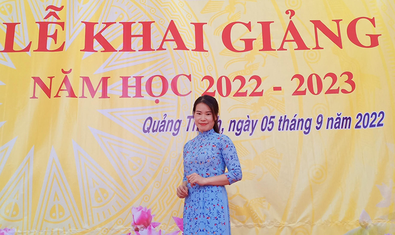 Cô giáo Nguyễn Thị Liên (Trường THCS Quảng Thanh), thí sinh đoạt giải nhất tuần 4 của cuộc thi.