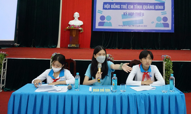  Nguyễn Lê Tâm Hạnh tự tin trong vai trò Chủ tịch Hội đồng Trẻ em tỉnh.