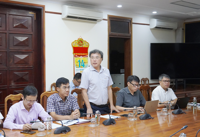 PGS.TS Nguyễn Cảnh Thái, Phó Hiệu trưởng Trường đại học Thủy lợi phát biểu tại buổi làm việc.