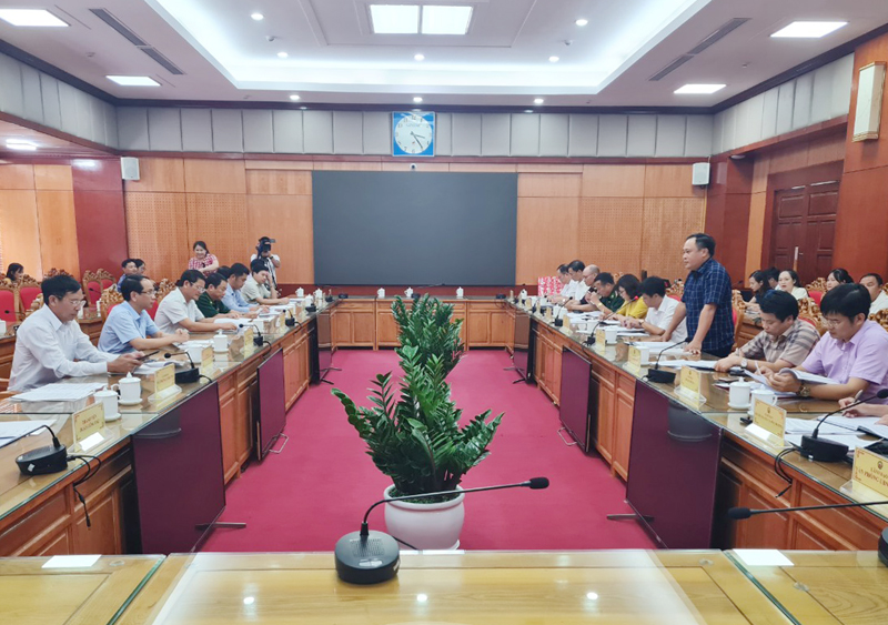 Quang cảnh buổi làm việc của đoàn công tác UBND tỉnh Quảng Bình với UBND tỉnh Lạng Sơn.
