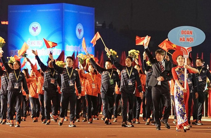 Lễ diễu hành tại Đại hội Thể dục-Thể thao toàn quốc lần thứ 8 năm 2018.