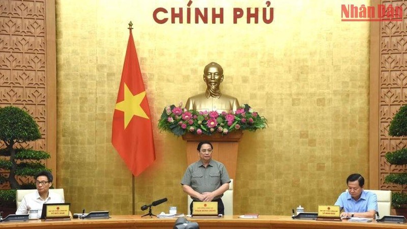 Thủ tướng Phạm Minh Chính phát biểu khai mạc Hội nghị. (Ảnh: TRẦN HẢI)