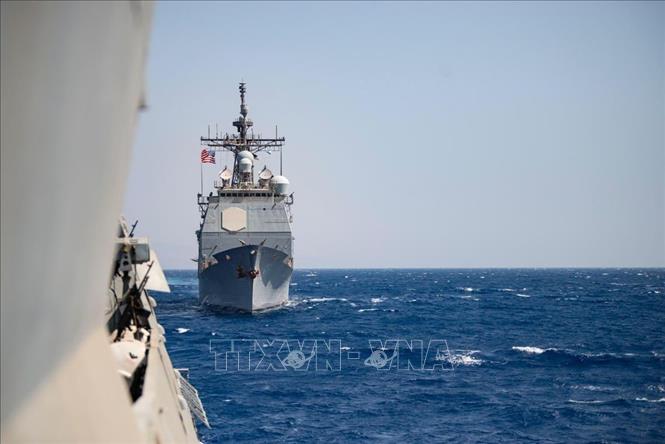 Hải quân Mỹ và Israel diễn tập trên Biển Đỏ. Ảnh tư liệu: TTXVN phát