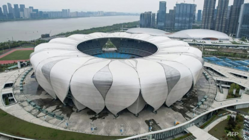 Sân vận động Olympic Hàng Châu, nơi dự kiến tổ chức lễ khai mạc ASIAD 19. Ảnh: AFP
