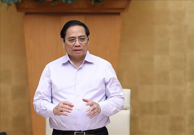Thủ tướng Phạm Minh Chính chủ trì Hội nghị trực tuyến Chính phủ với địa phương và Phiên họp Chính phủ thường kỳ tháng 9 năm 2022. Ảnh: Dương Giang/TTXVN