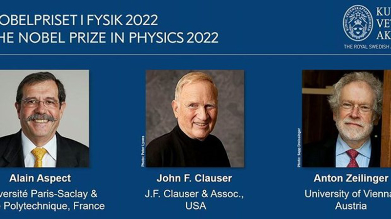Ba nhà khoa học giành giải Nobel Vật lý 2022. (Nguồn: rtbf.be)