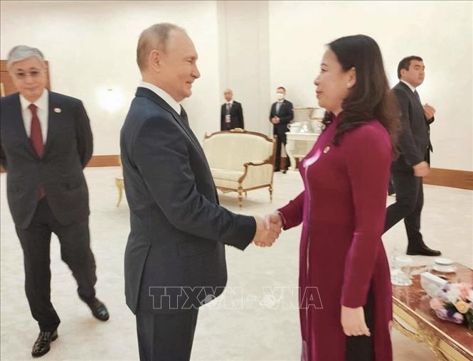 Phó Chủ tịch nước Võ Thị Ánh Xuân gặp Tổng thống LB Nga Vladimir Putin. Ảnh: TTXVN phát