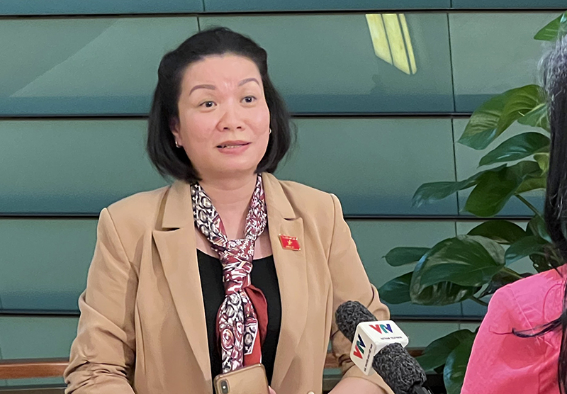 Đại biểu Nguyễn Minh Tâm trả lời phỏng vấn của Đài Truyền hình Việt Nam