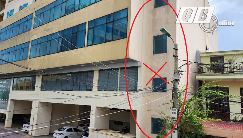 Dãy nhà 5 tầng liền kề khu vực karaoke thuộc khách sạn Tân Bình bị đình chỉ do không đảm bảo an toàn về PCCC.
