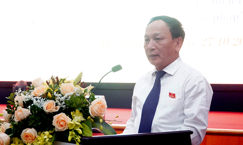 Đồng chí Chủ tịch HĐND tỉnh Trần Hải Châu phát biểu khai mạc hội nghị