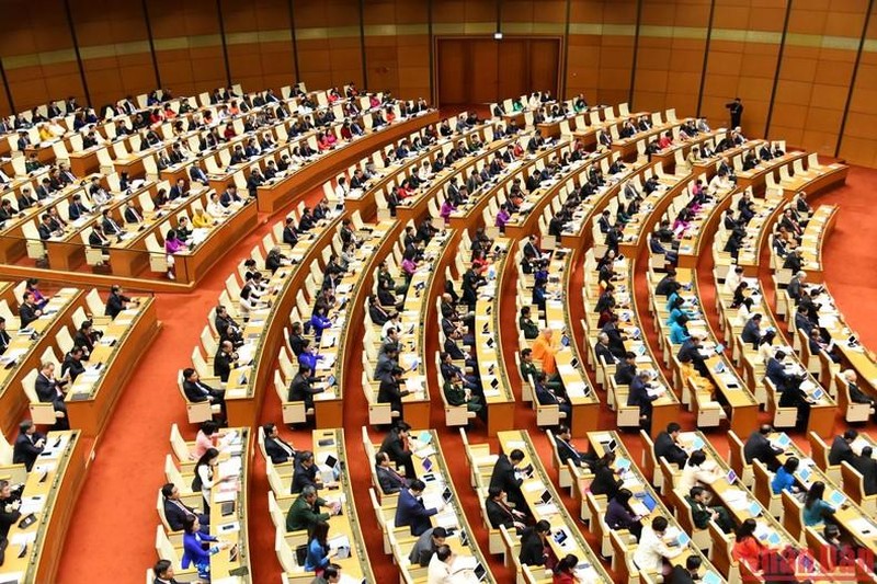 Các đại biểu Quốc hội tại phiên khai mạc Kỳ họp thứ tư, Quốc hội khóa XV.