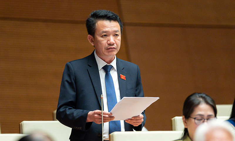 Đại biểu Trần Quang Minh thảo luận tại phiên họp