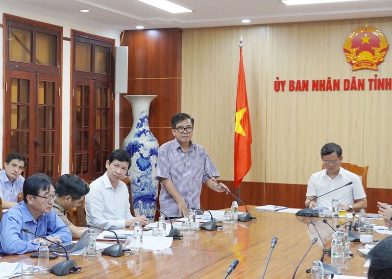 Đồng chí Phó Chủ tịch Thường trực UBND tỉnh Đoàn Ngọc Lâm phát biểu tại hội nghị.