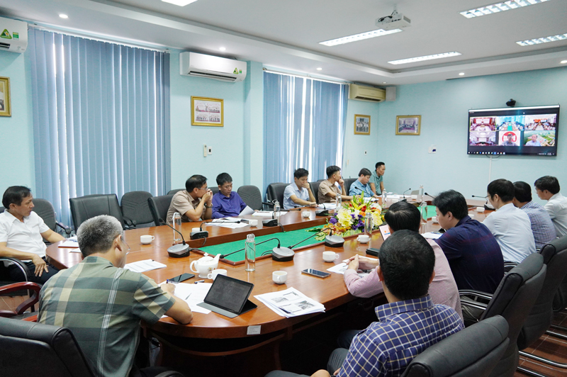 Quang cảnh cuộc họp tại điểm cầu tỉnh Quảng Bình.