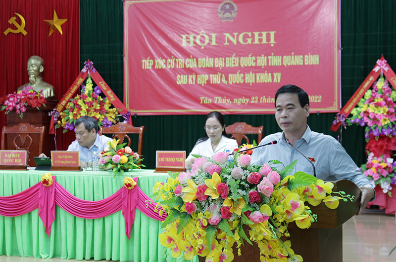 Đại biểu Nguyễn Mạnh Cường, Phó Chủ nhiệm Ủy ban Tư pháp của Quốc hội báo cáo với cử tri một số kết quả cơ bản của kỳ họp thứ 4, Quốc hội khóa XV.
