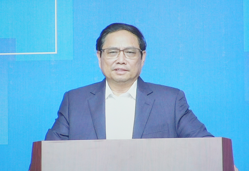Thủ tướng Chinh phủ Phạm Minh Chính phát biểu chỉ đạo tại hội nghị (ảnh chụp màn hình)