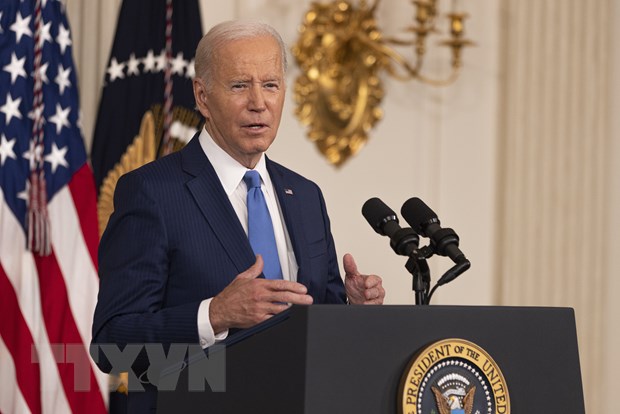 Tổng thống Mỹ Joe Biden phát biểu tại Washington, DC ngày 9/11/2022. (Ảnh: THX/TTXVN)