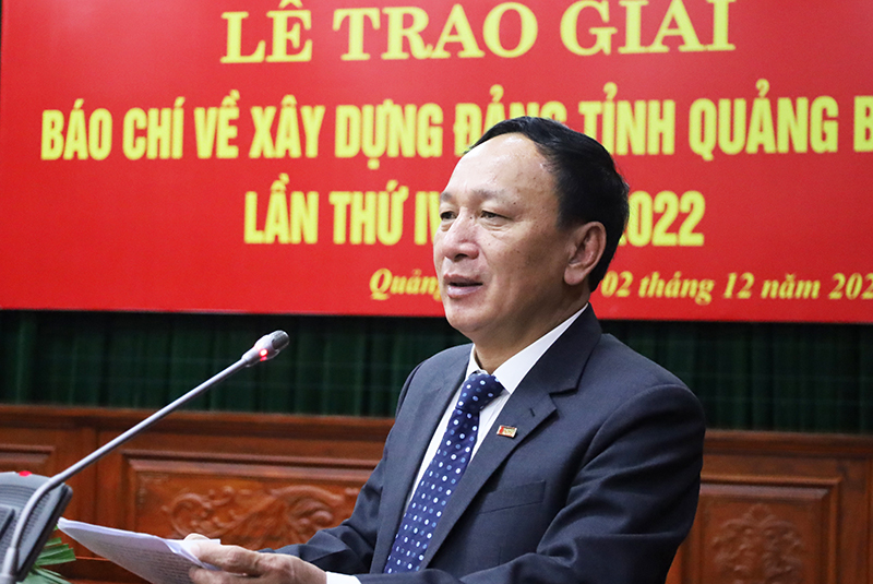 Đồng chí Phó Bí thư Thường trực Tỉnh ủy Trần Hải Châu phát biểu chỉ đạo tại lễ tổng kết, trao giải.