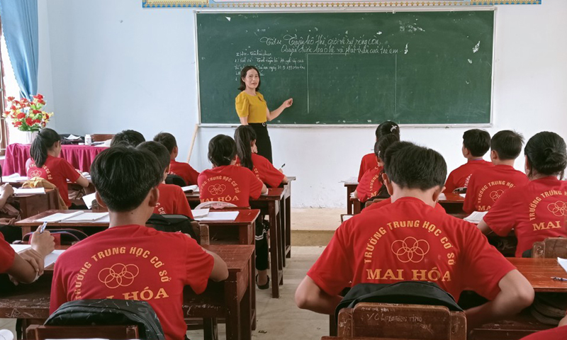 Trường THCS Mai Hóa luôn chú trọng đổi mới phương pháp dạy học, nâng cao chất lượng giáo dục.