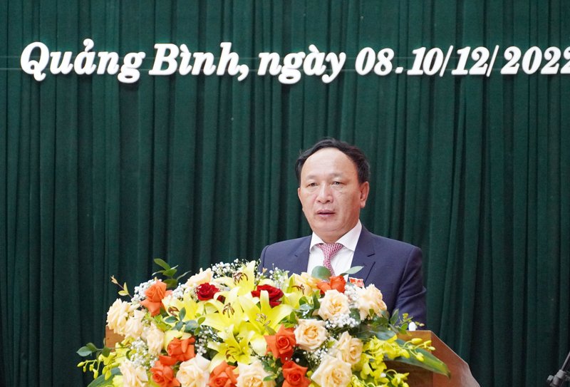 Đồng chí Phó Bí thư Thường trực Tỉnh ủy, Chủ tịch HĐND tỉnh Trần Hải Châu phát biểu khai mạc kỳ họp.