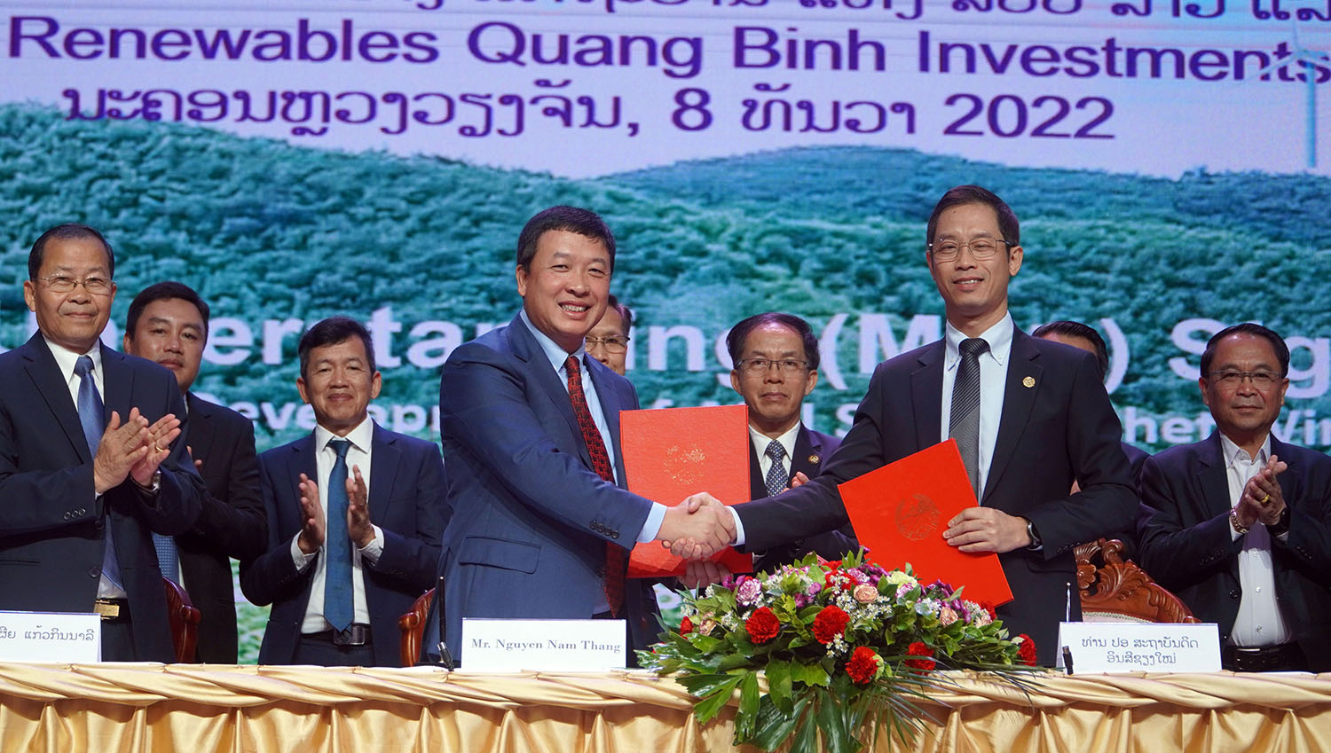 Lễ ký biên bản ghi nhớ giữa Chính phủ nước CHDCND Lào và Công ty AMI Renewables Quảng Bình