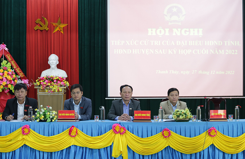 Đại biểu HĐND tỉnh tiếp xúc cử tri tại xã Thanh Thủy.
