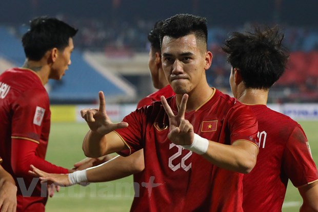 Đội tuyển Việt Nam đang giữ phong độ tốt cùng với tinh thần tự tin cần thiết để chinh phục AFF Cup 2022. (Ảnh: PV/Vietnam+) 