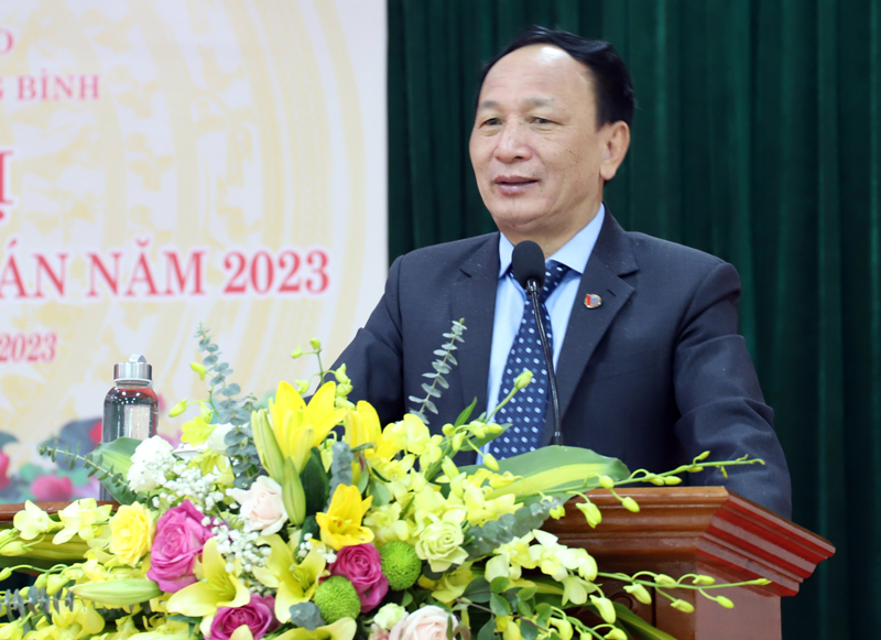 Đồng chí Trần Hải Châu, Phó Bí thư Thường trực Tỉnh ủy, Chủ tịch HĐND tỉnh phát biểu tại hội nghị