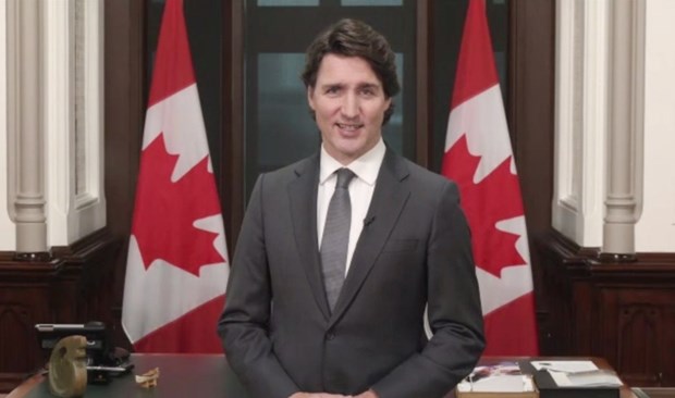 Thủ tướng Canada Justin Trudeau gửi thông điệp chúc mừng năm mới tới cộng đồng người Việt Nam tại Canada dịp Tết Nhâm Dần năm 2022. (Ảnh: Trung Dũng/TTXVN)