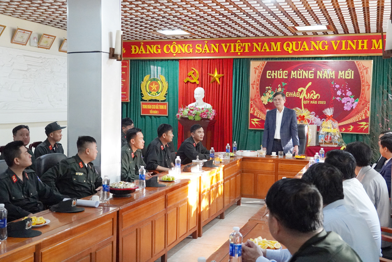 Đồng chí Chủ tịch UBND tỉnh Trần Thắng phát biểu tại cuộc đến thăm, kiểm tra.