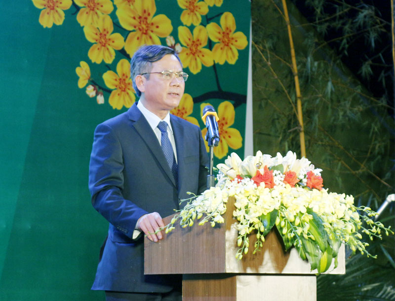 Đồng chí Chủ tịch UBND tỉnh Trần Thắng phát biểu tại chương trình.