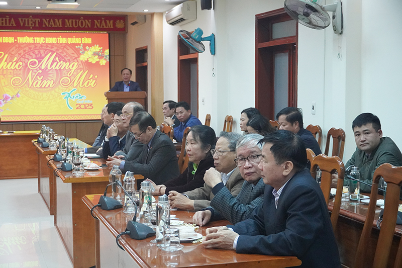 Các đồng chí nguyên cán bộ lãnh đạo Đoàn ĐBQH và HĐND tỉnh tham dự tại buổi gặp mặt.