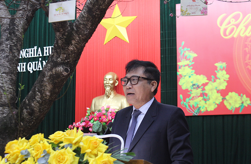 Đồng chí Phó Chủ tịch Thường trực UBND tỉnh Đoàn Ngọc Lâm phát biểu tại buổi gặp mặt. 
